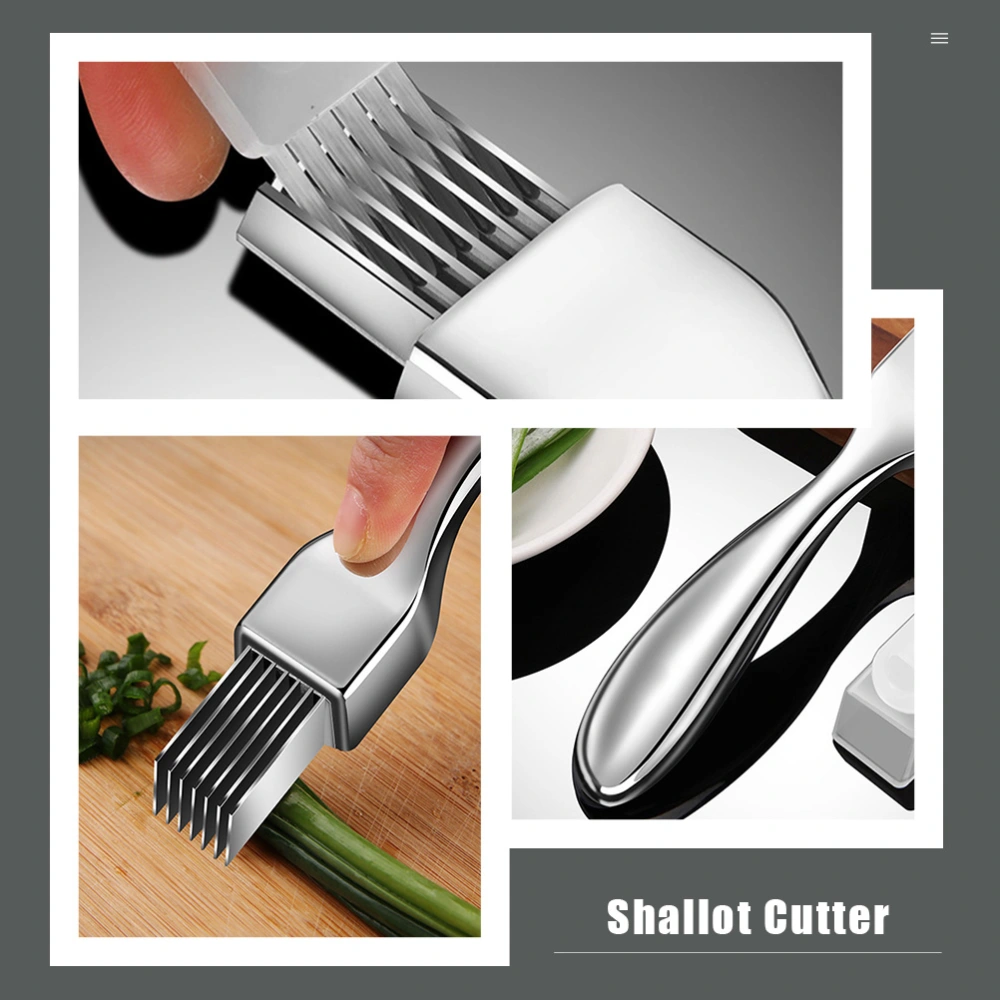 2pcs Creative Kitchen Scallion Cutter Practical Stainless Steel Vegetable Shredder