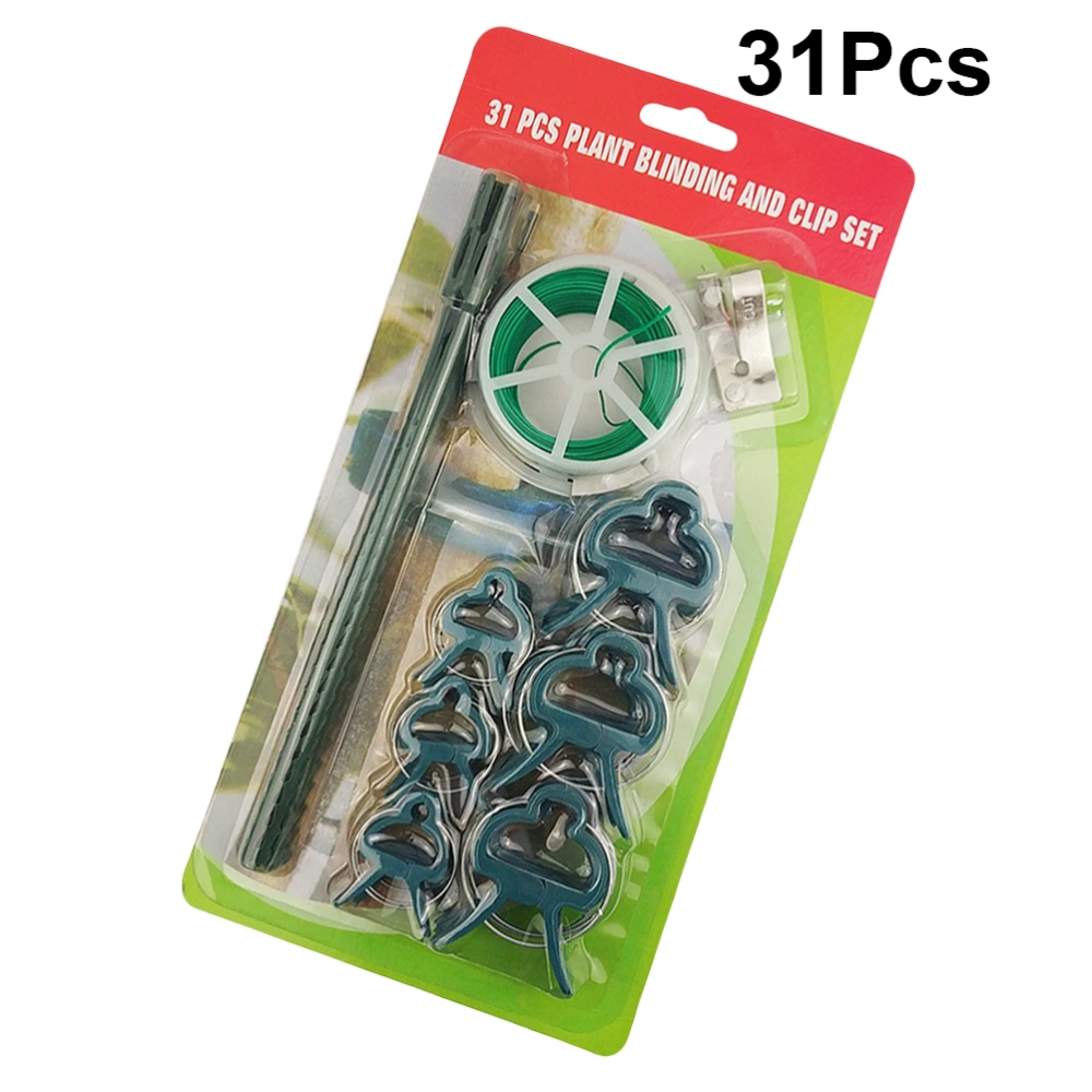 31Pcs Garden Grafting Tool Plant Clip Garden Fish Bone Spur Tie with Tie Line Garden Instrument Set