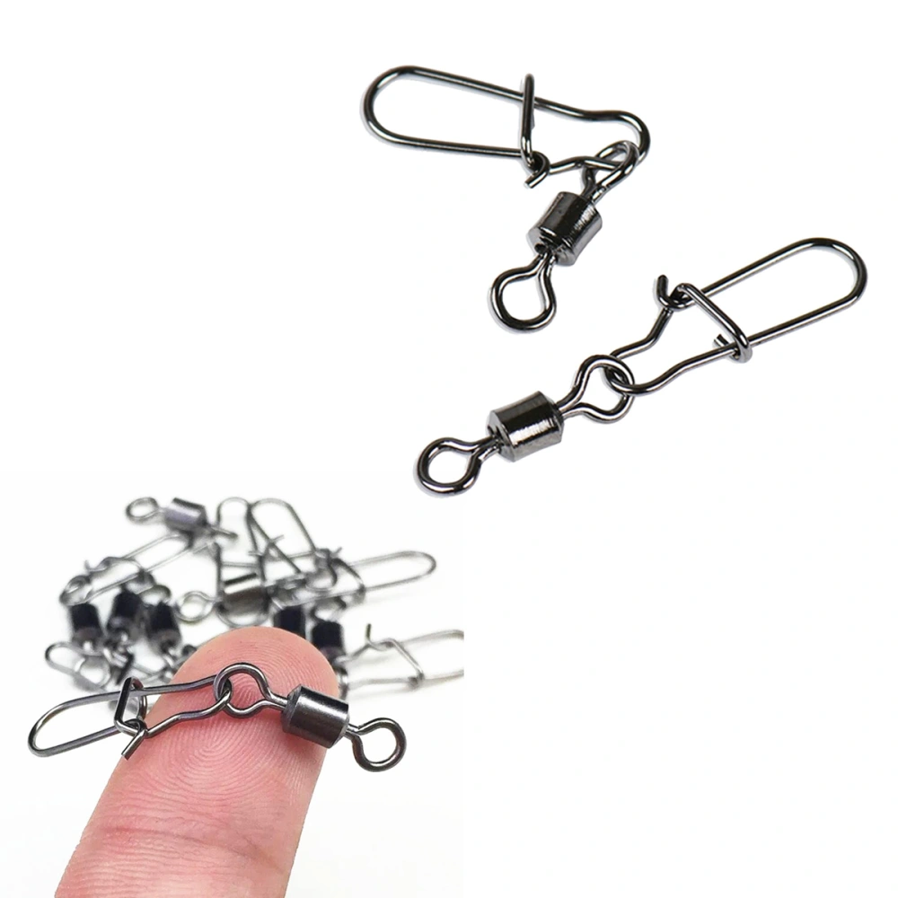 50pcs Fishing Rolling Metal Swivel Connector Solide Rings Tackle Fishing Connector #4