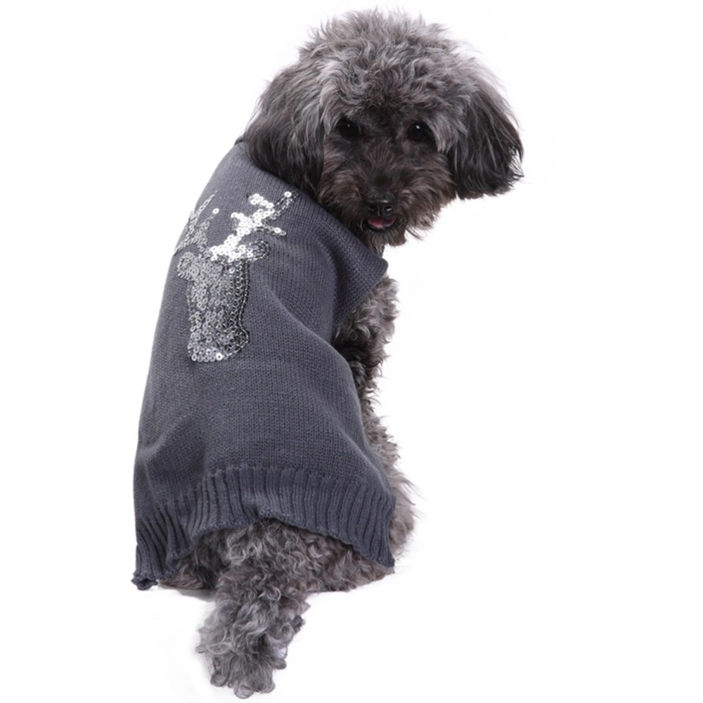 Pet Dog Clothes Christmas Elk Pattern Sweater Puppy Costume Warm Pet Garment Adorable Dog Clothing Size M