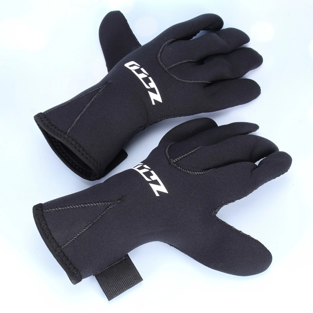 3mm Thick Warm Diving Gloves Anti-Wear Non Gloves Snorkeling Scratch Prevention Sunscreen Gloves - Size XL (Black)