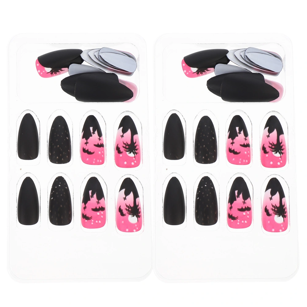 48Pcs Halloween Fake Nails False Nails Artificial Nails for Women and Girls