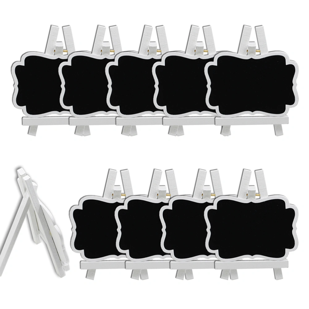 10pcs Mini Chalkboard Trestle Chalkboard Blackboard for Home Decor (White)