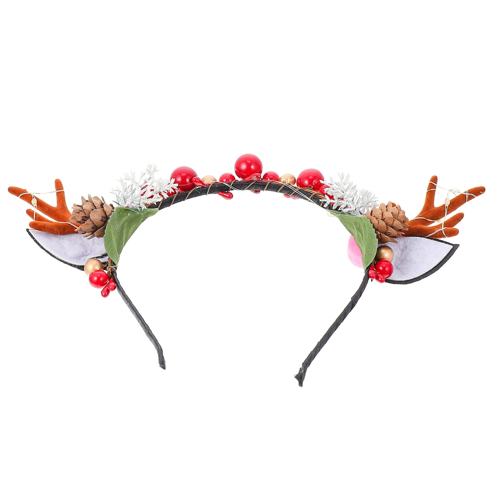 1Pc Christmas Antler Headband Luminous Headband Xmas Party Hair Accessory