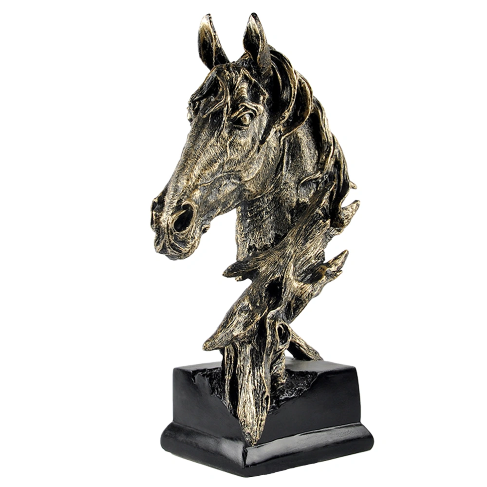 1pc Horse Head Decoration Feng Shui Resin Craft Artistic Ornament Birthday Gift for Home Shop