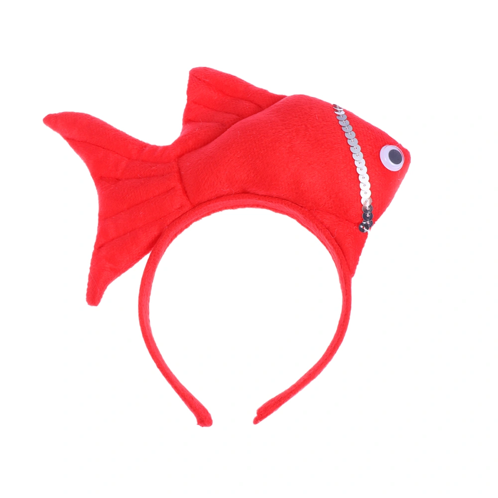 Goldfish Headband Stereoscopic Animal Headwear Headdress Children Kindergarten Party Costume Halloween Cosplay Show Hair (Red)