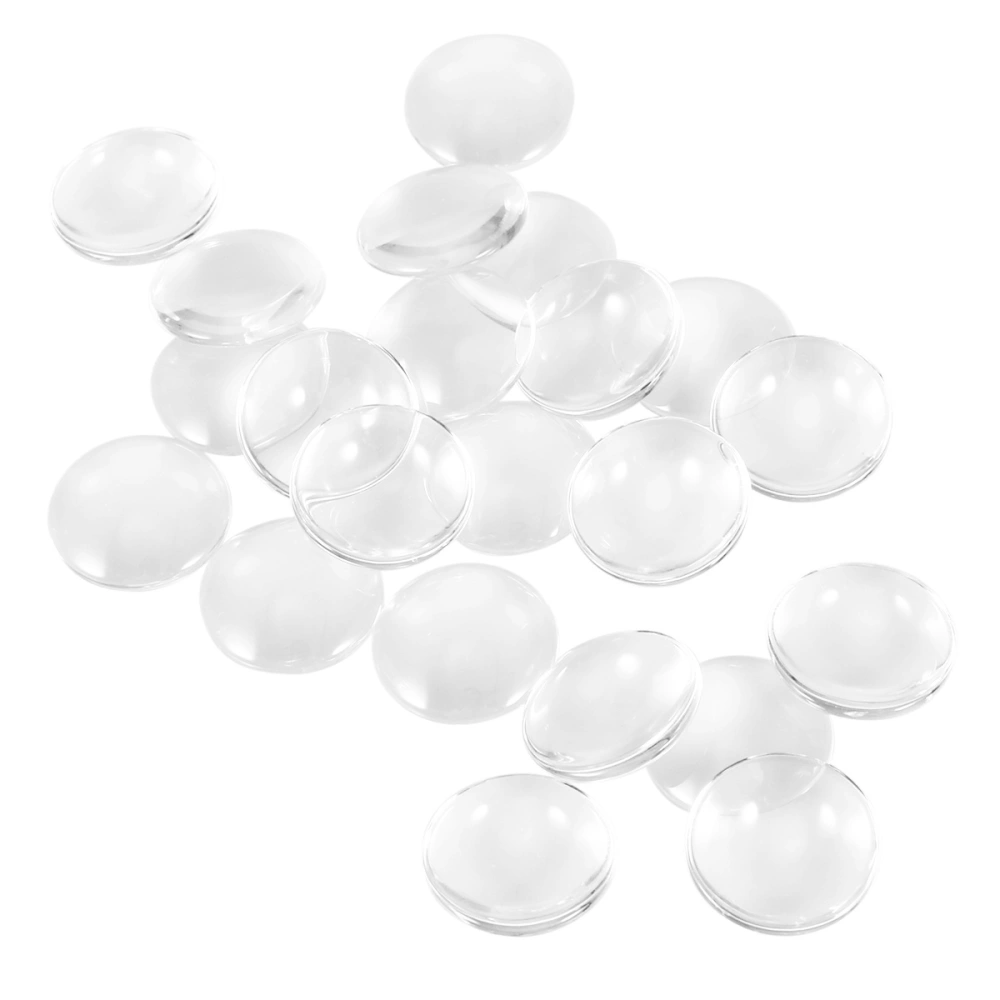 60 Pcs Glass Dome Cabochons Clear Round Cabochons Tiles Clear Cameo Non-calibrated Round 1 Inch/25mm for Cameo Pendants Photo Jewelry Rings Necklaces