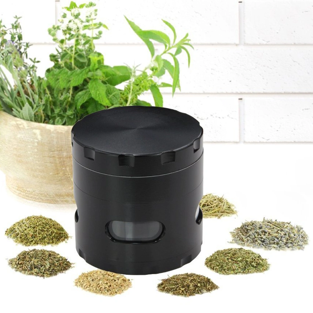 2.2-Inch Weed Grinder 4-Layer Tobacco Herb Spice Grinder (Black)