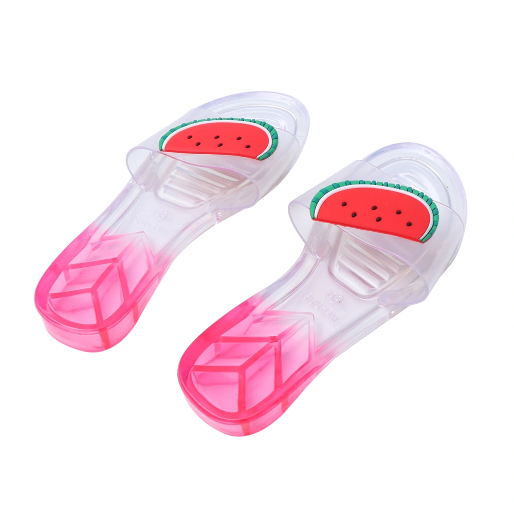 Summer Beach Watermelon Slipper Plastic Trandparent Non-skid Cool Slipper for Beach Bathroom (Size 40)