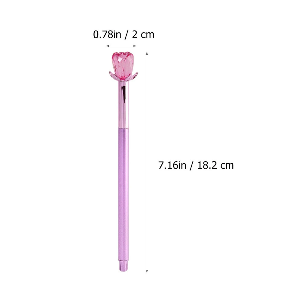 5pcs Black Refill Gel Pens Rose Design Writing Pen Stationery Pen for Student