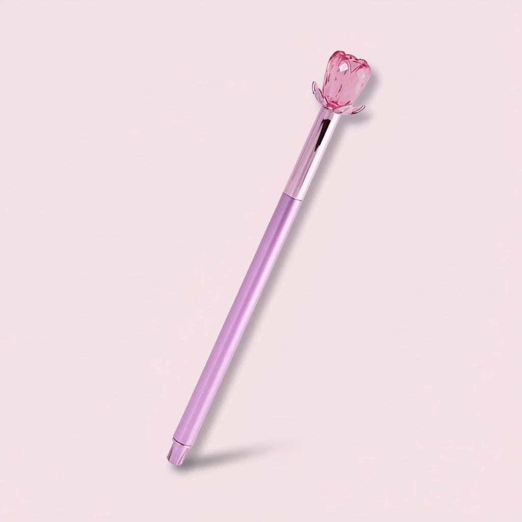 5pcs Black Refill Gel Pens Rose Design Writing Pen Stationery Pen for Student