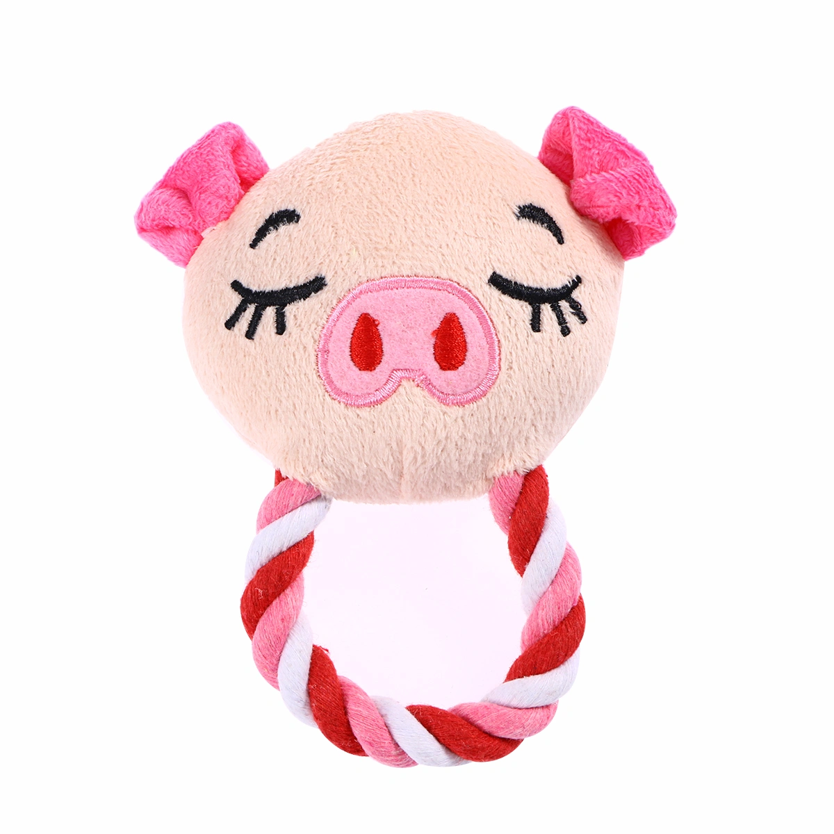 Pet Plush Toys Dog Chew Toys Puppy Cats Biting Sound Squeaky Toys Cartoon Pig Design