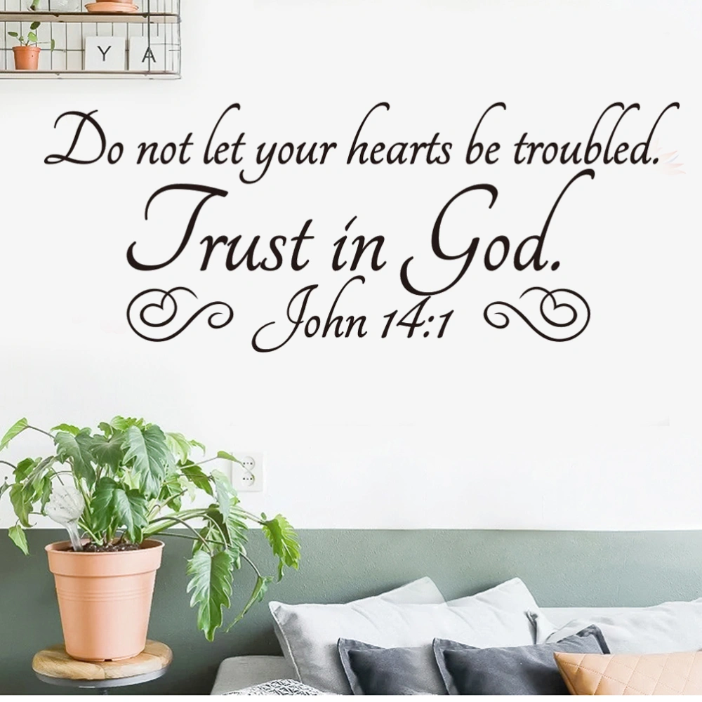 Psalm 23:6 Wall Art Religious Vinyl Wall Sticker Wallpaper 24.5x62cm (Black)