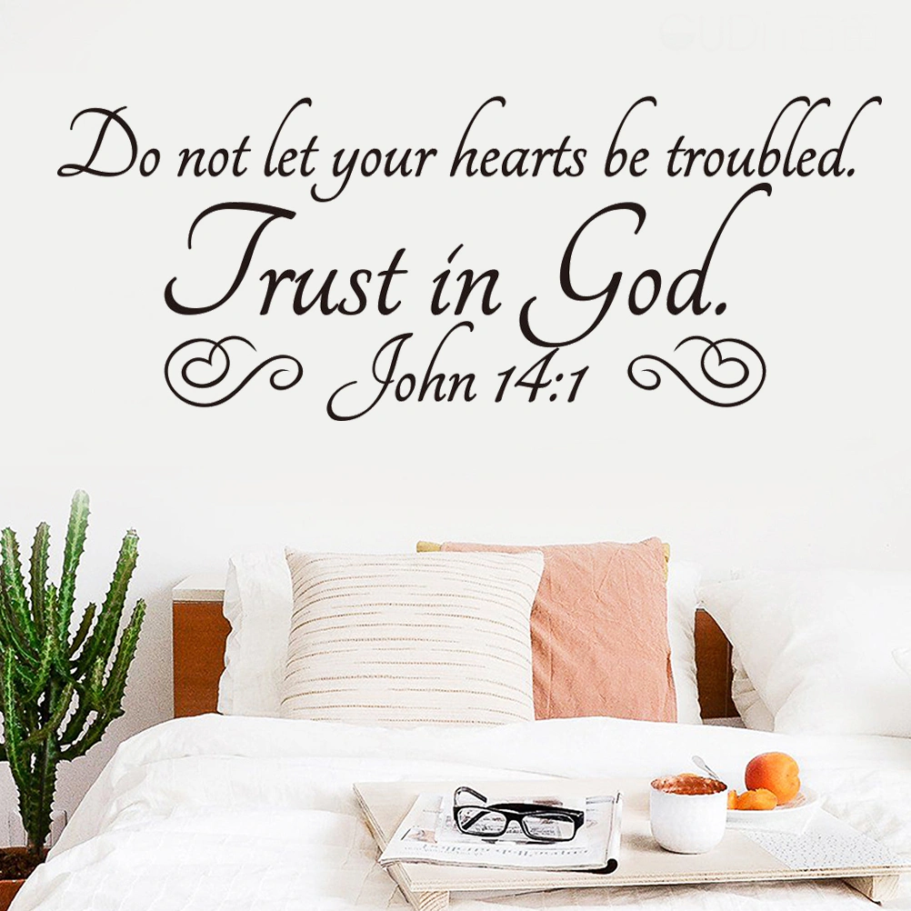 Psalm 23:6 Wall Art Religious Vinyl Wall Sticker Wallpaper 24.5x62cm (Black)