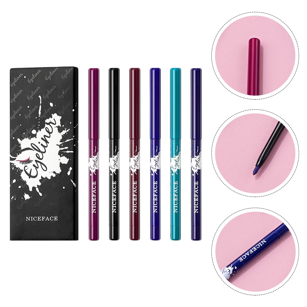 6 Colors Matte Eyeliner Set Colorful Eyeliner Pencil Waterproof Lip Pen