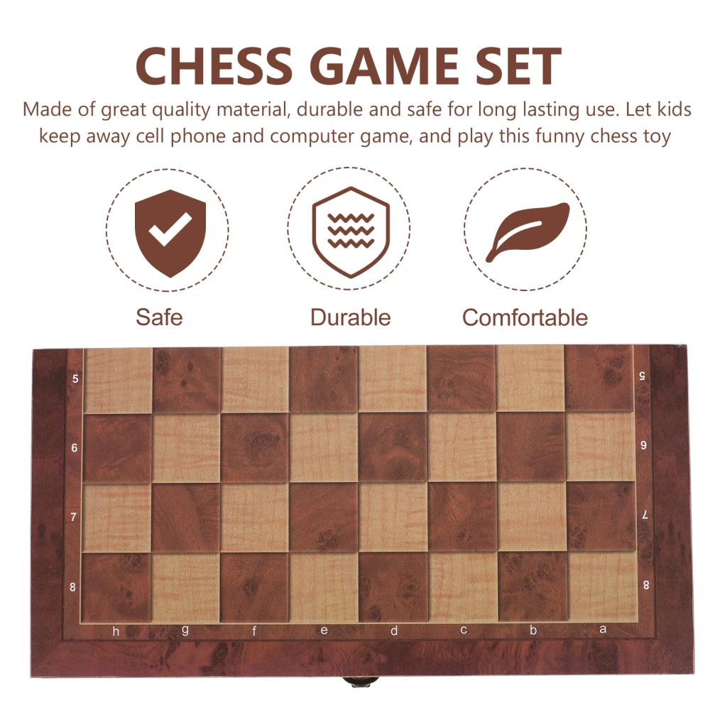 1 Set 3 in 1 Board Chess Wooden Intelligence Chess Educational Plaything