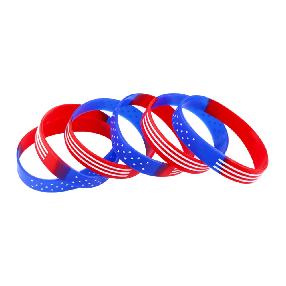 20pcs Sports Silicone Bracelet Personality Simple Star Pattern Wrist Band Hand Rings Decoration Fashion Band Set (Red+Blue)