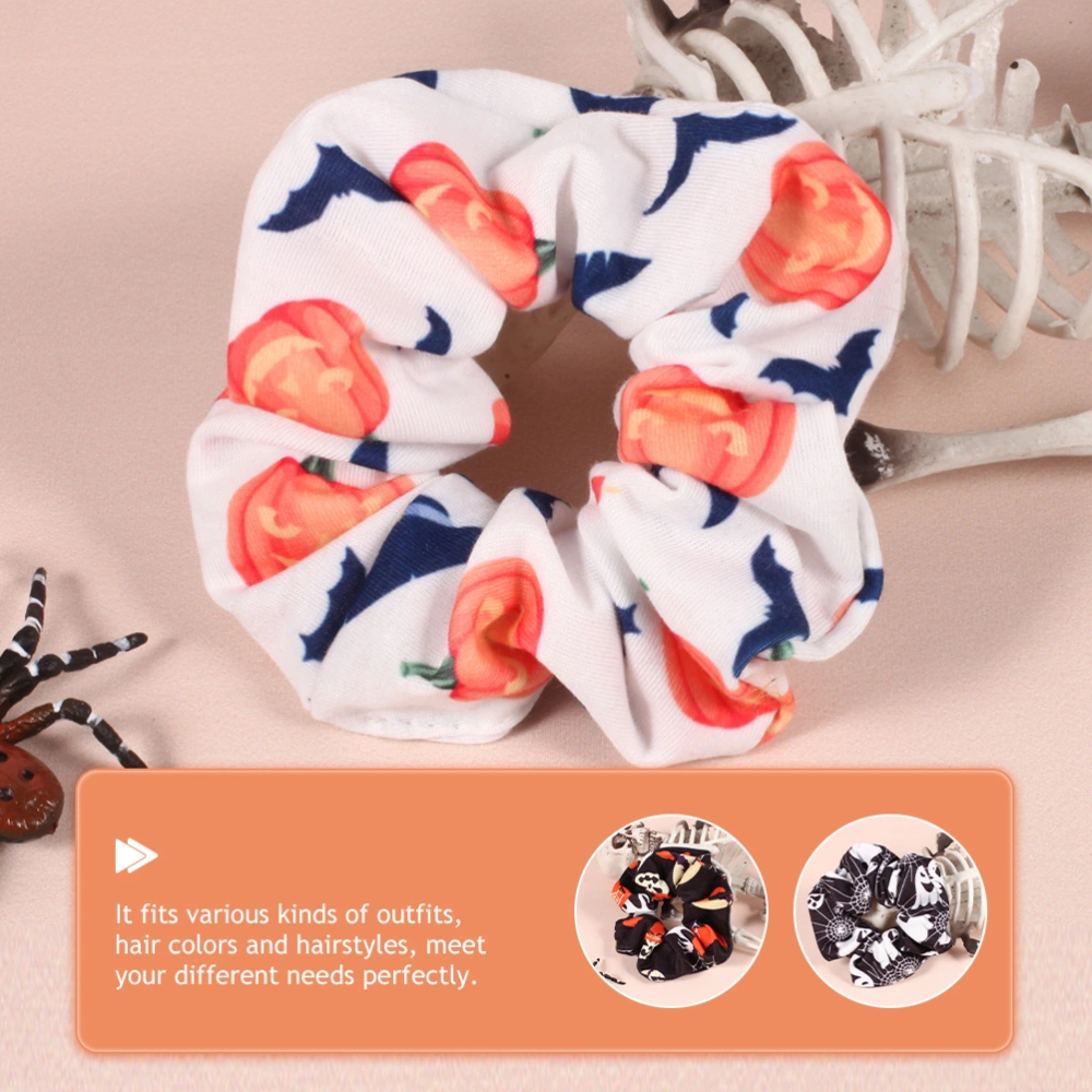 10pcs Halloween Pumpkin Hair Scrunchies Halloween Pumpkin Elastic Hairband