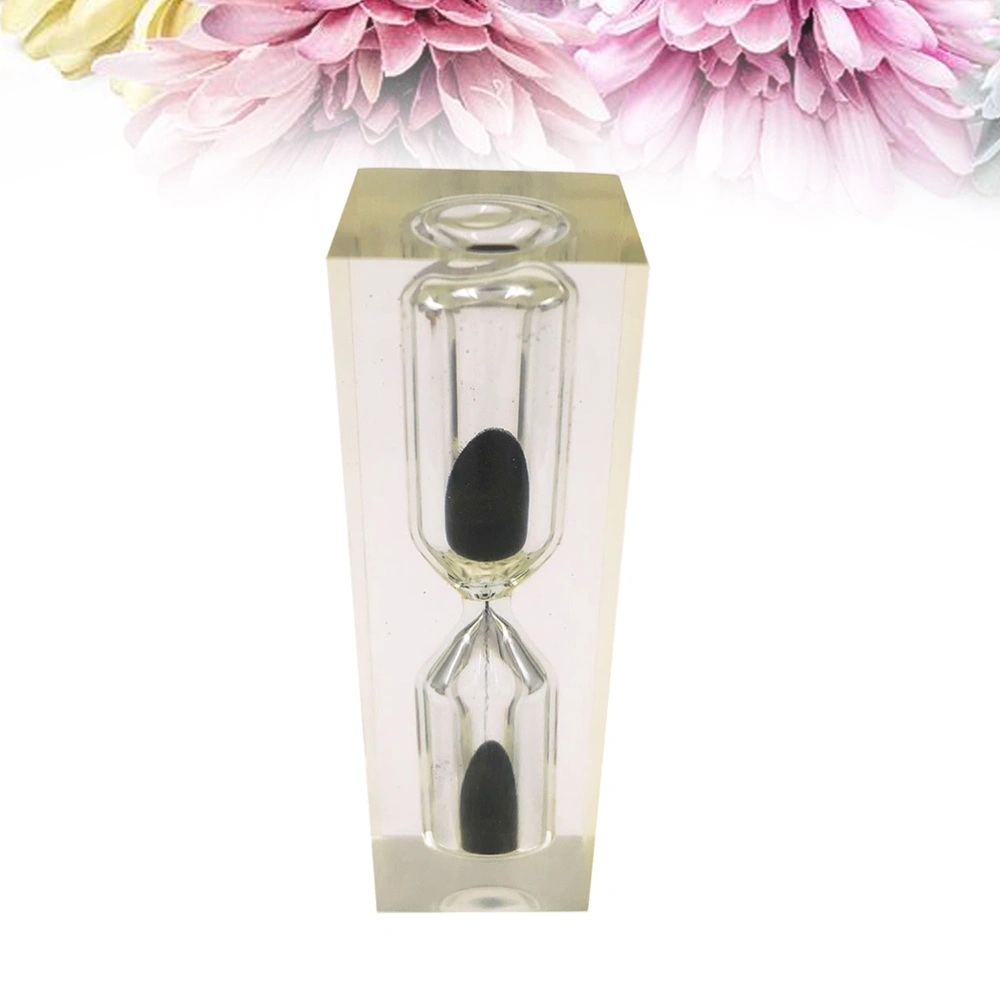 Creative Crystal Sandglass 3 Minutes Sand Clock Decoration Sandglass Timer for Children Brushing Teeth (Black)