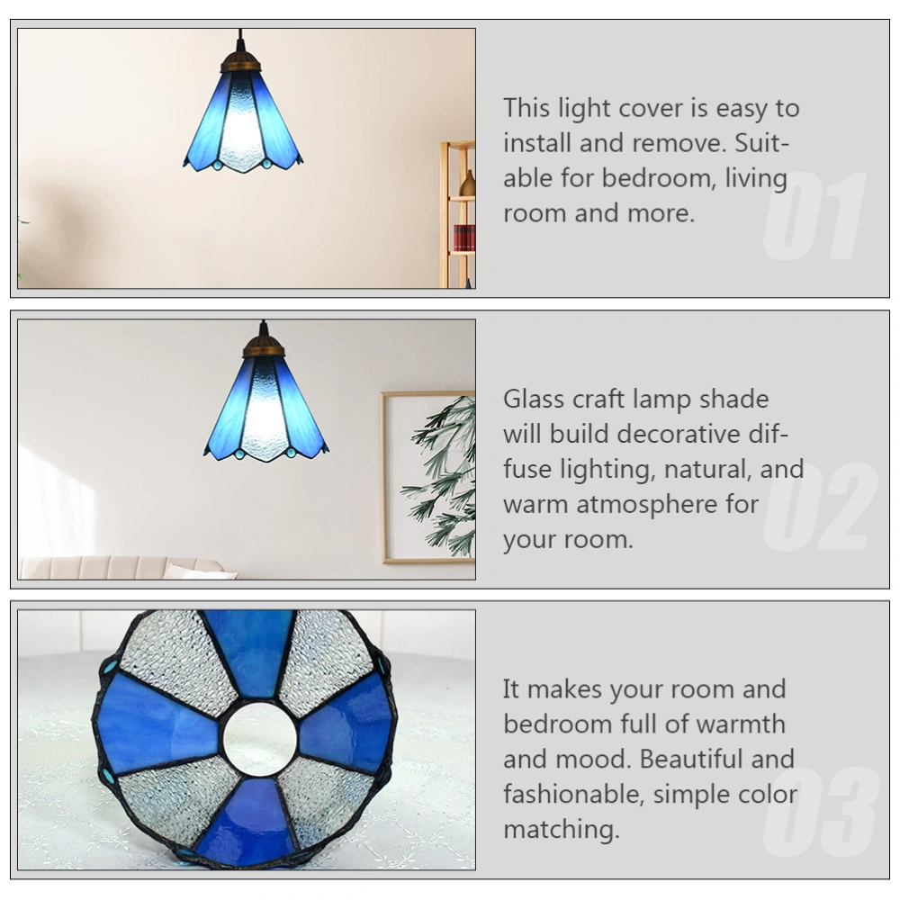 1pc Glass Craft Lampshade Decorative Hanging Light Cover Lamp Cover Decor