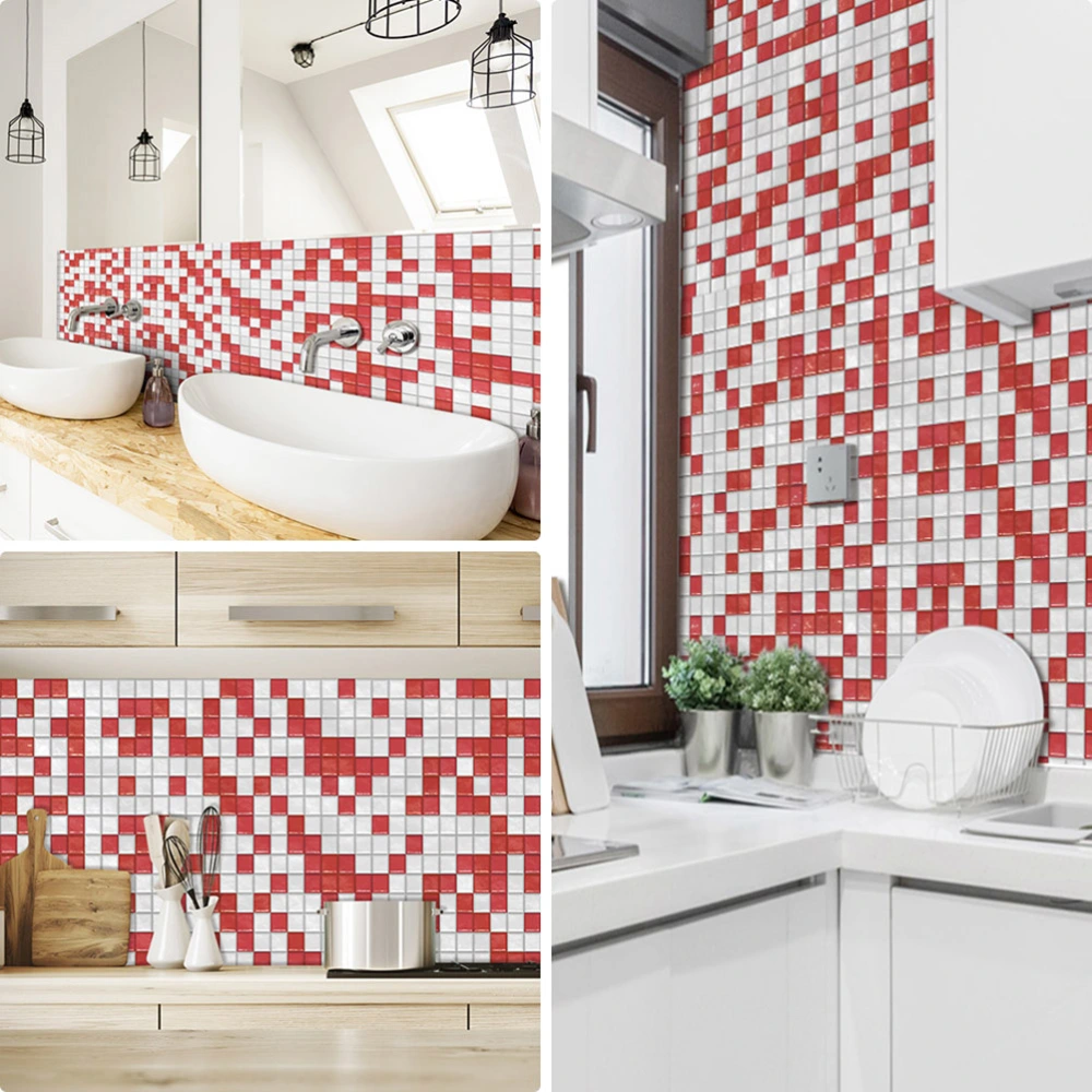 PVC Self Adhesive Mosaic Wall Decal Practical Creative Waterproof Waist Line Wall Sticker for Home Bathroom Kitchen