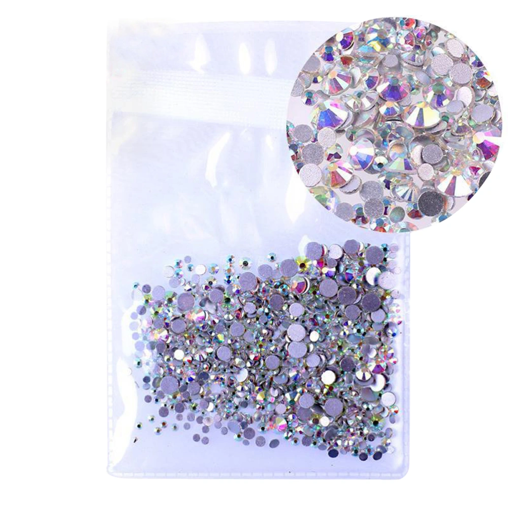 1440PCS Crystal Glass Transparent Flat Bottom Water Drill AB Color Drill Nail Drill Fittings