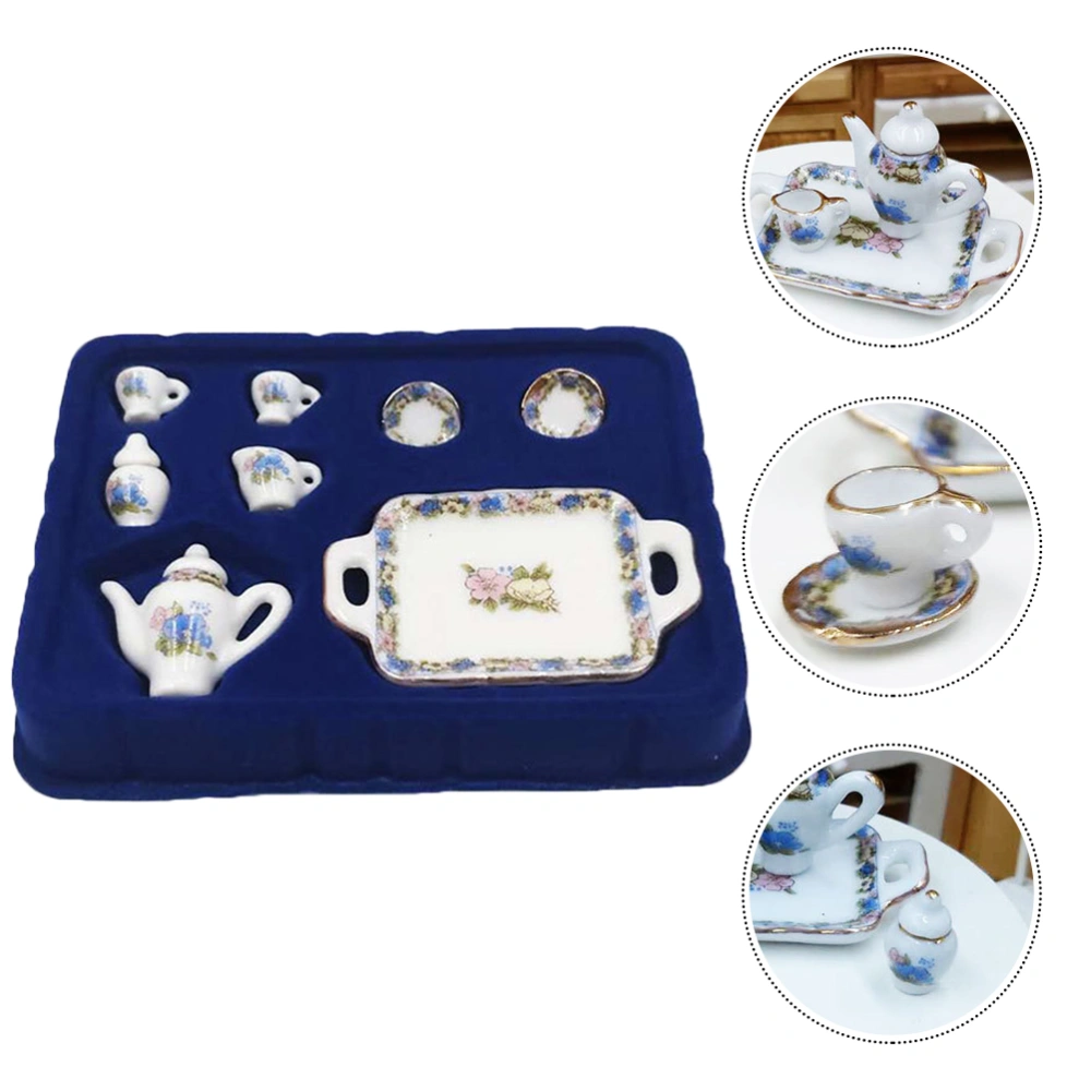 1 Set 8 Pcs Simulated Mini Coffee Tea Set Children Toys (Assorted Color)