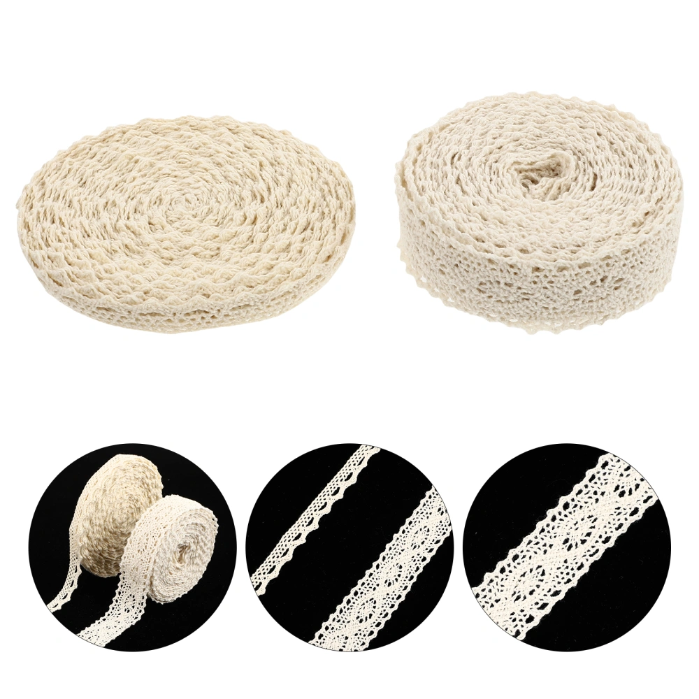 2 Rolls of Lace Ribbons Sewing Craft Decorations DIY Clothing Supplies