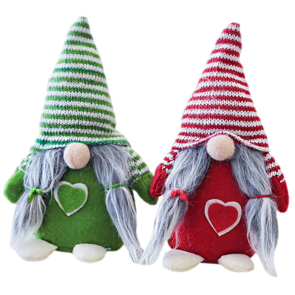 2Pcs Creative Lovely Faceless Sitting Dolls Nordic Style Christmas Dolls Ornaments Birthday Gifts Household Decoration