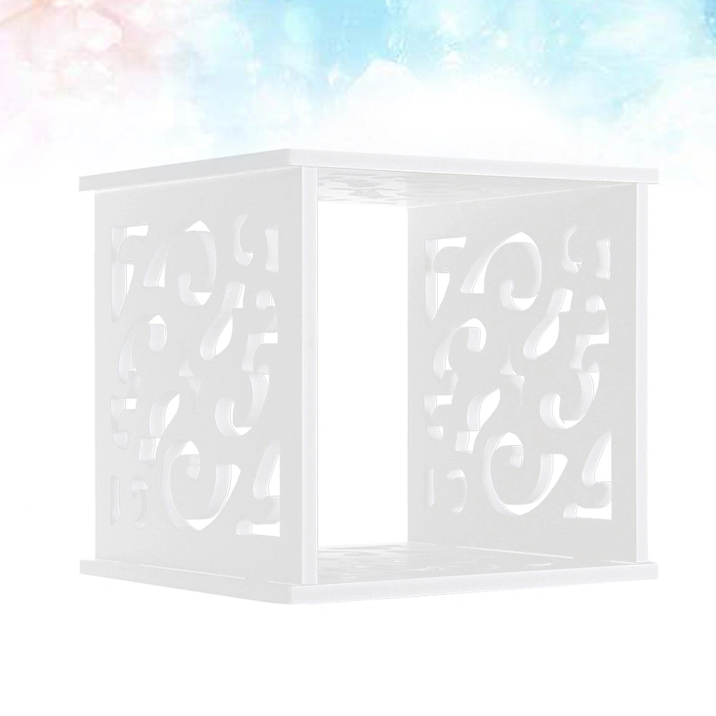 Creative Bookshelf Partition Decorative Shelving Hollowed Out Wall Shelving Size S White (Big A Grid)