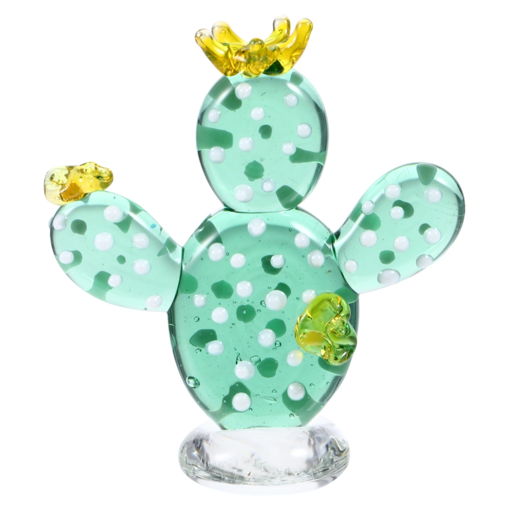 1Pc Glass Cactus Ornament Desktop Ornament Home Decoration Glass Crafts