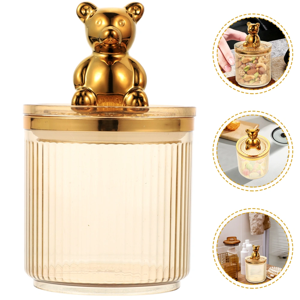 Bear Handle Holder Hair Clips Storage Can Grain Canister Empty Storage Bottle for Kitchen