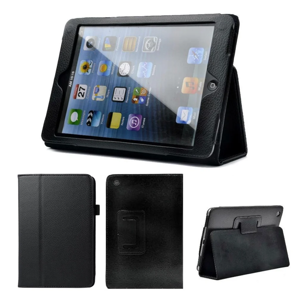 Auto Sleep Wake Case Fold Shockproof Full Protection Stand Cover Shell for Mini 3/2/1 (Black)