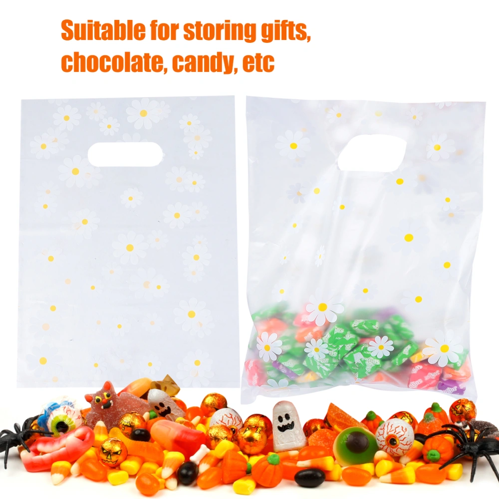 100pcs Flower Pattern Plastic Bags One-off Plastic Tote Bag Chic Gift Bags