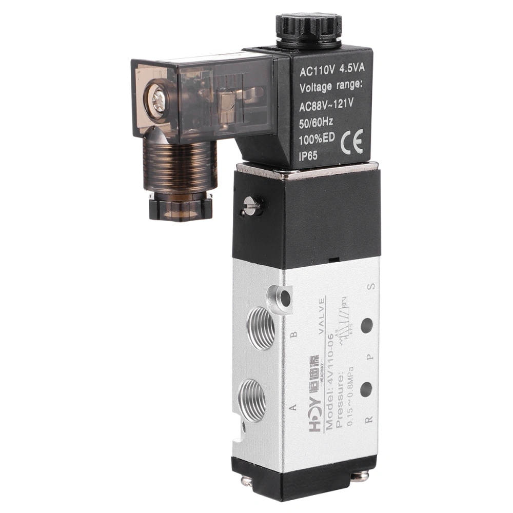 Solenoid DC110V Single Coil Pilot-Operated Electric 2 Position 5 Way