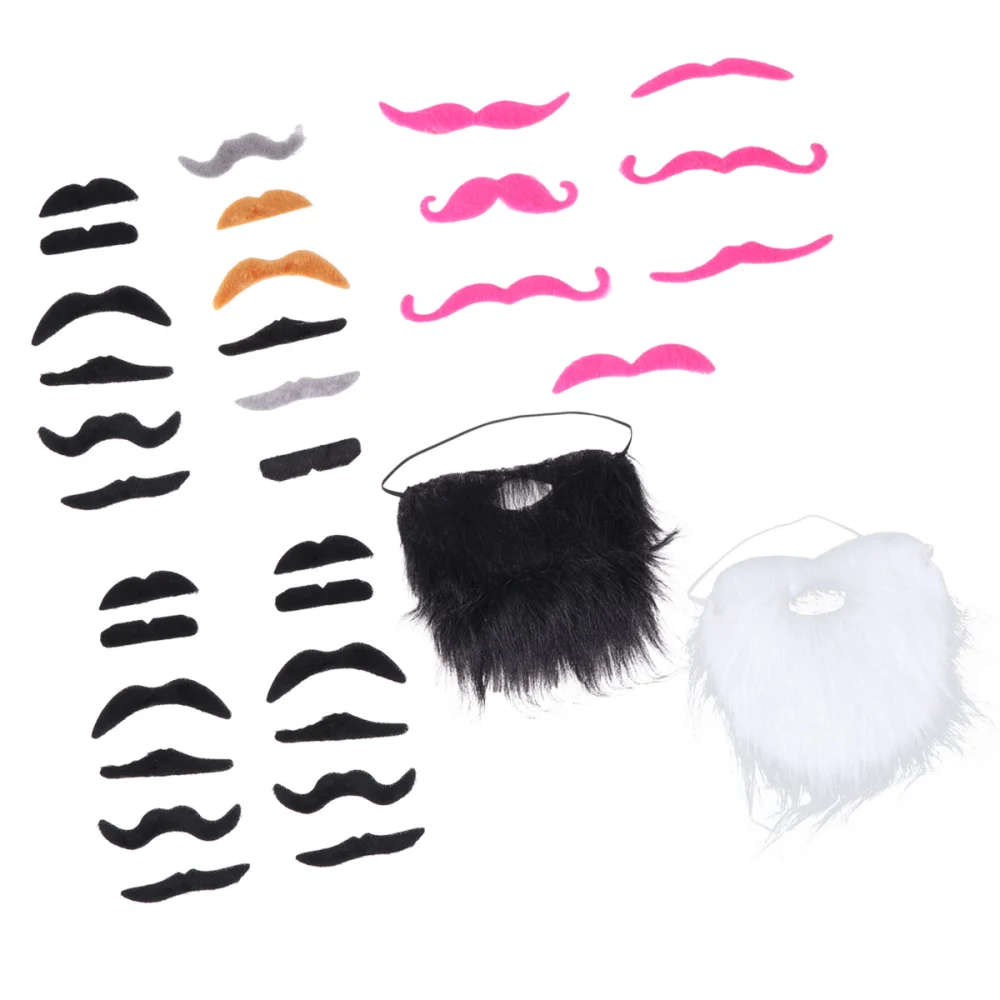 1 Set Halloween Fake Mustaches Self Adhesive False Beard Moustaches Costume Facial Hair for Halloween Party Cosplay Party