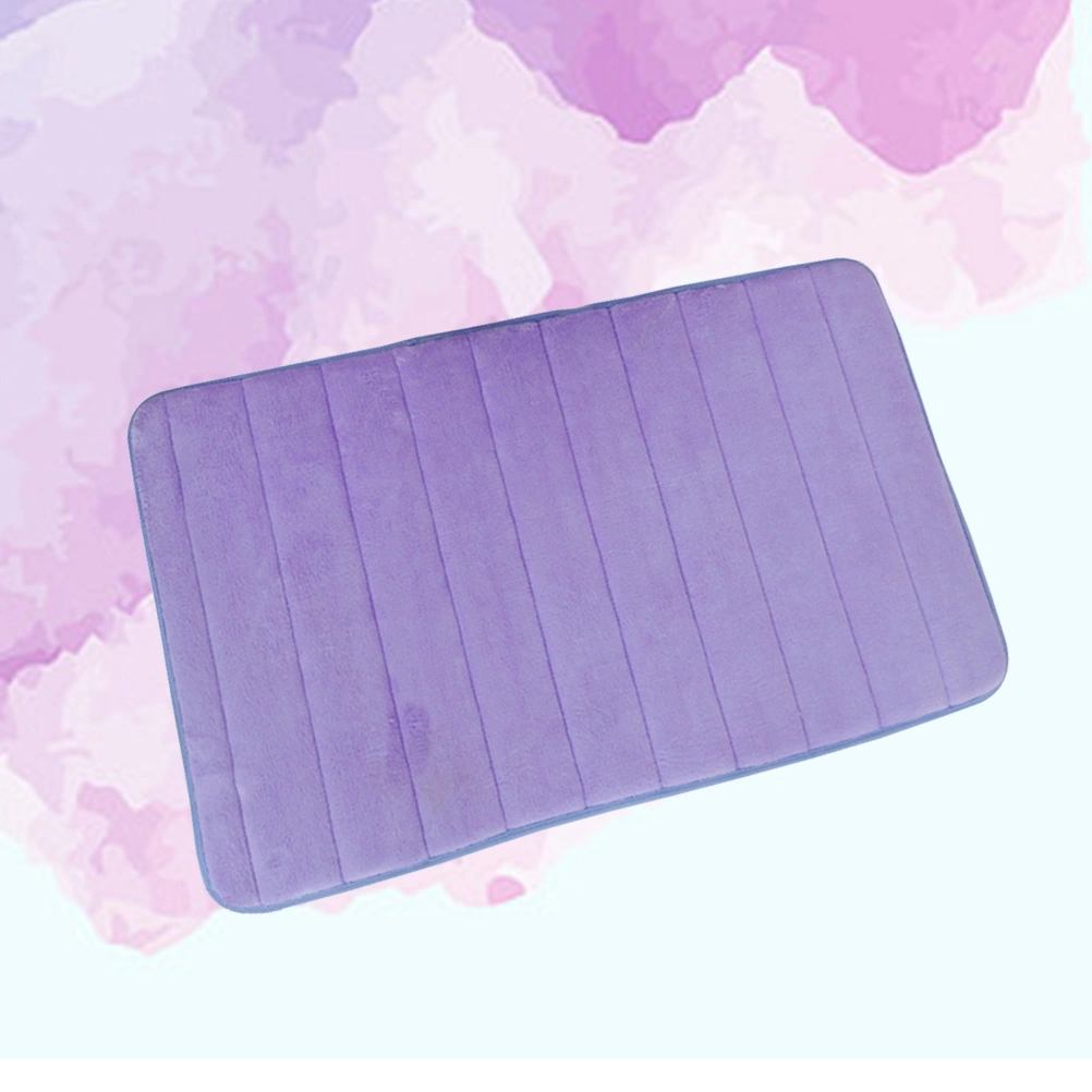 40x60cm Memory Bathroom Carpet Floor Mat Door Carpets Super Cozy Coral Bathroom Rug Carpet(Purple)