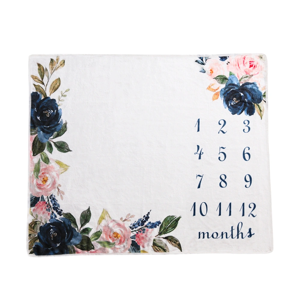 1PC Baby Monthly Milestone Blanket Photography Prop Flannel Blanket Backdrop Cloth Calendar