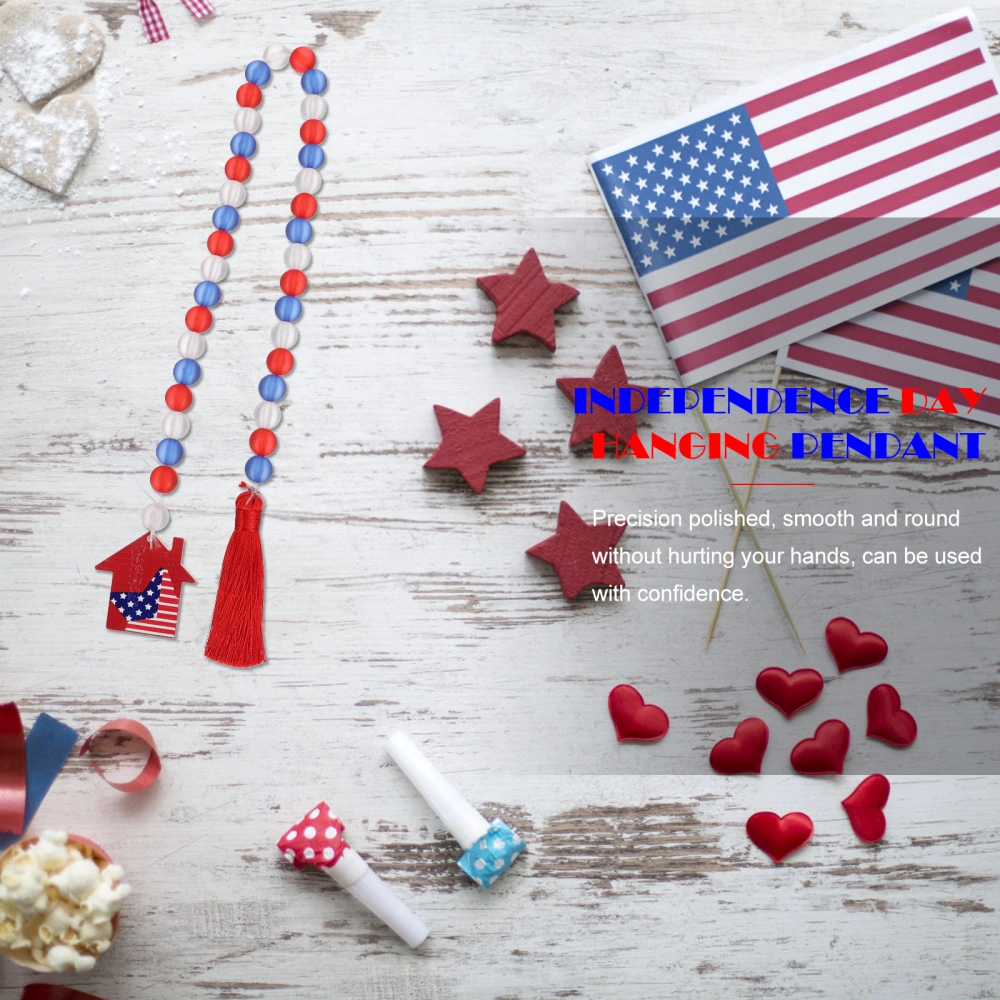 1pc Independence Day Acrylic Beads Tassel String Ornament DIY Hanging Pendant