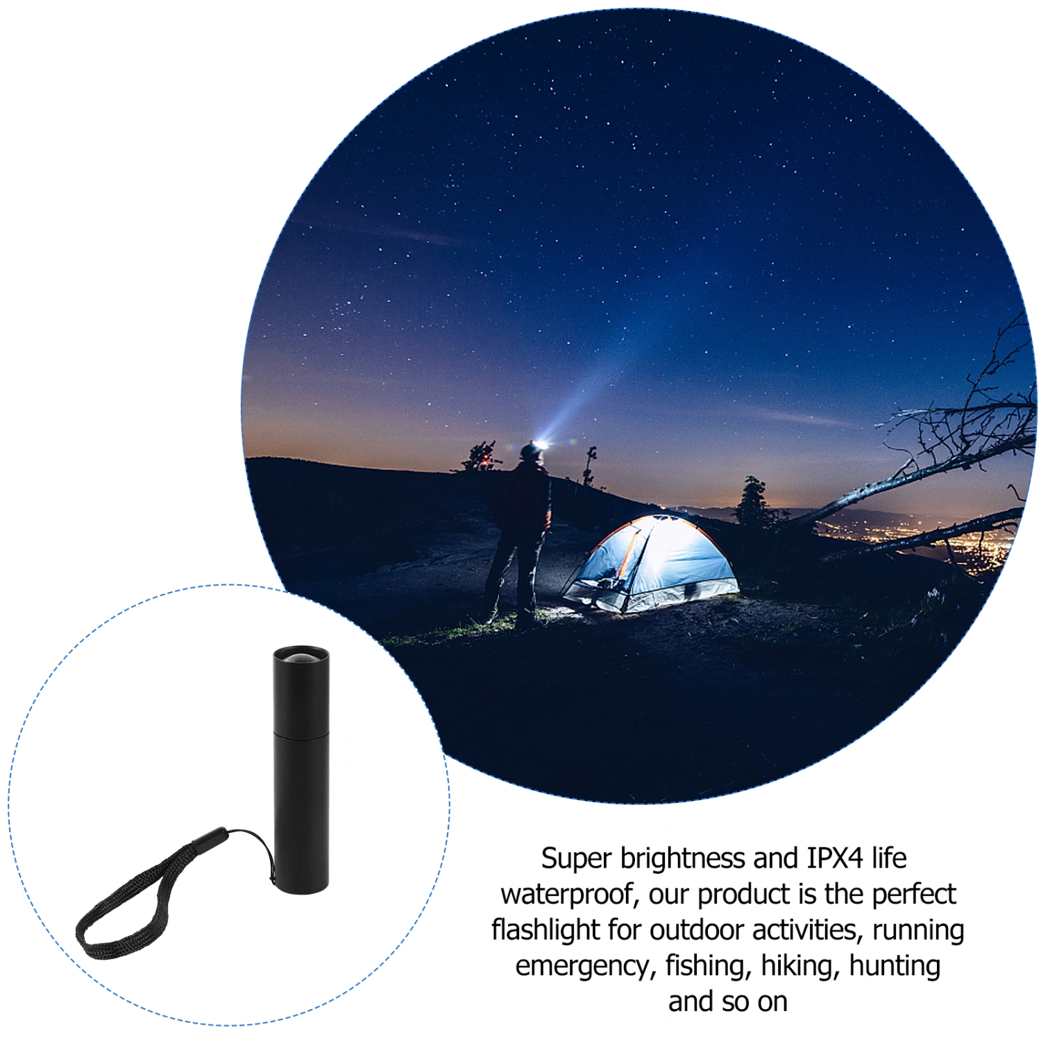 Aluminum Alloy Outdoor Flashlight Multi-function Super Bright USB Flashlight