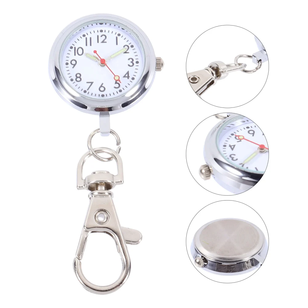 1pc Practical Quartz Pocket Watch Keychain Alloy Large Dial Nurse Pocket Watch