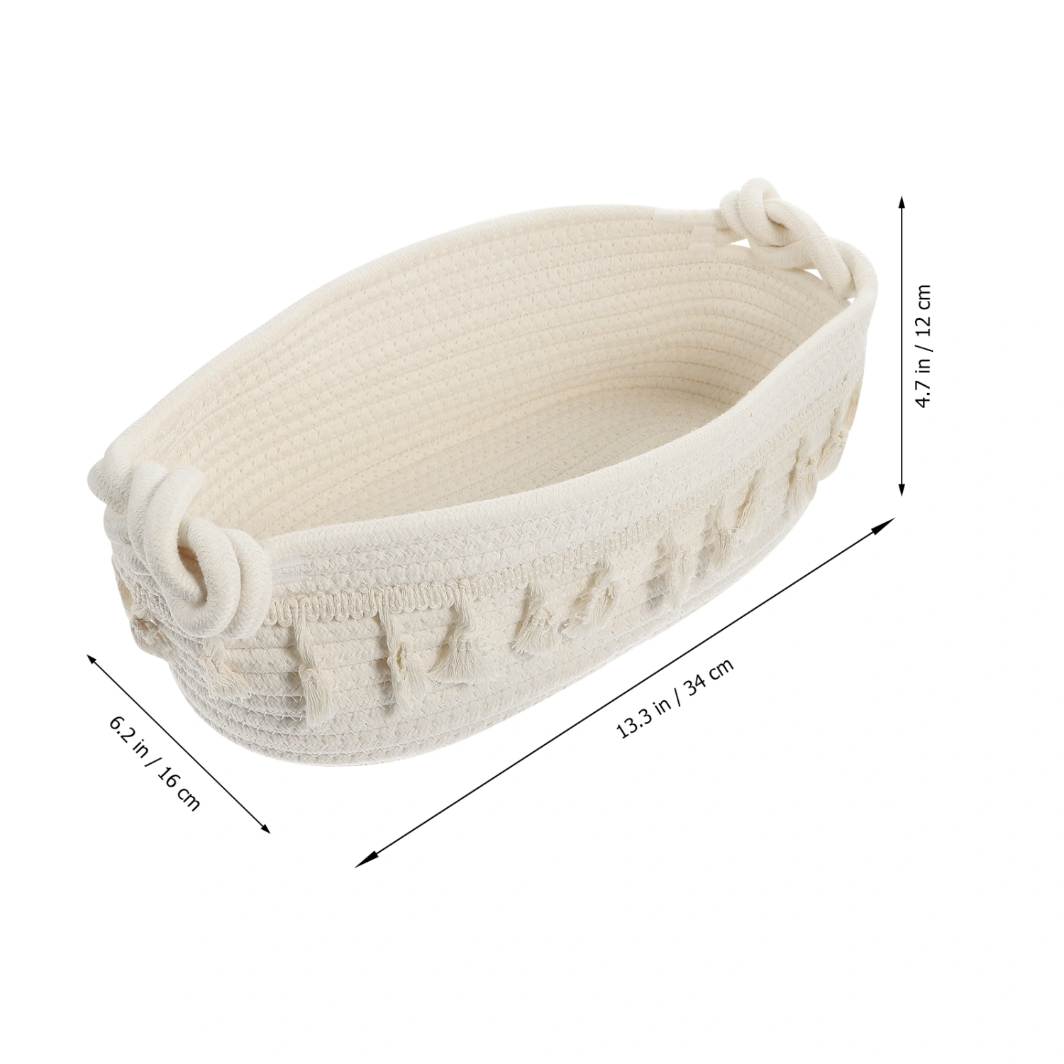 Cotton Rope Storage Basket Bohemian Macrame Storage Basket Sundries Holder