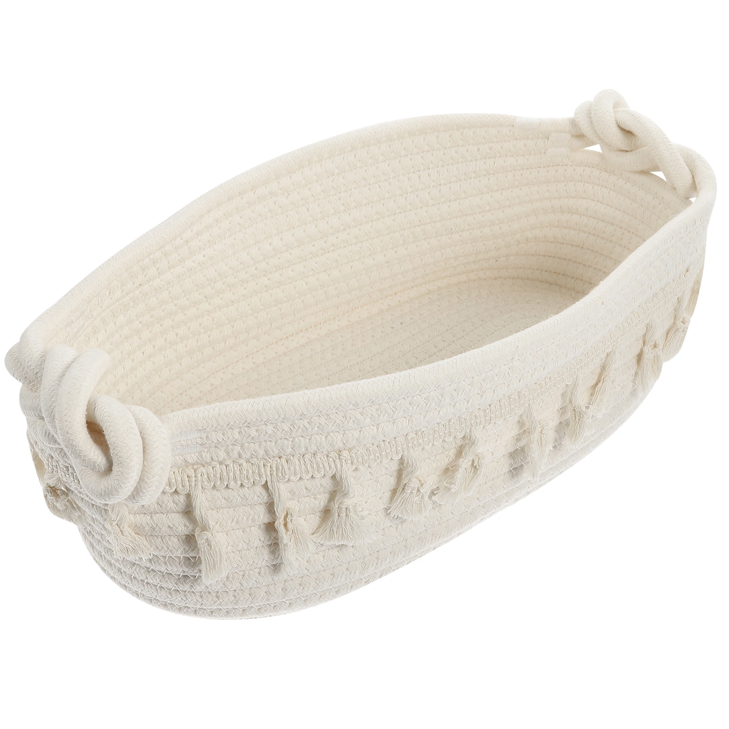 Cotton Rope Storage Basket Bohemian Macrame Storage Basket Sundries Holder