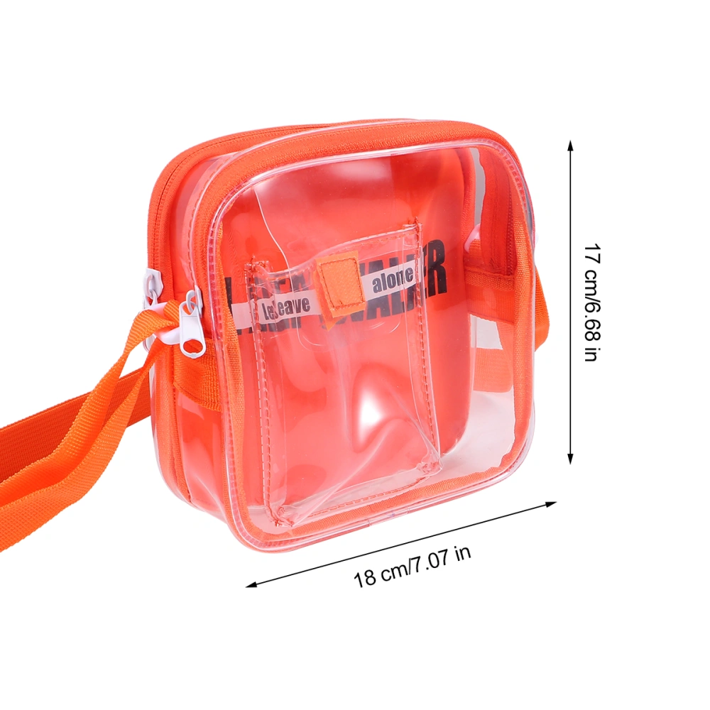 1Pc Transparent Crossbody Bag Fashionable One-shoulder Messenger Bag Jelly Bag