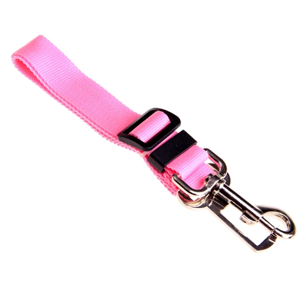 Durable Adjustable Car Vehicle Pet Dog Cat Seat Belt Safety Belt Harness Leash (Pink)