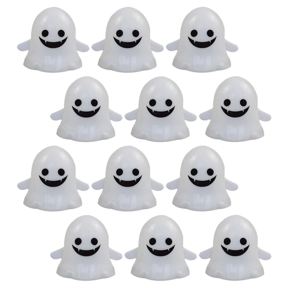 12Pcs Halloween Ghost Night Light Decorative Ghost Shape Lamp Halloween Decoration LED Light