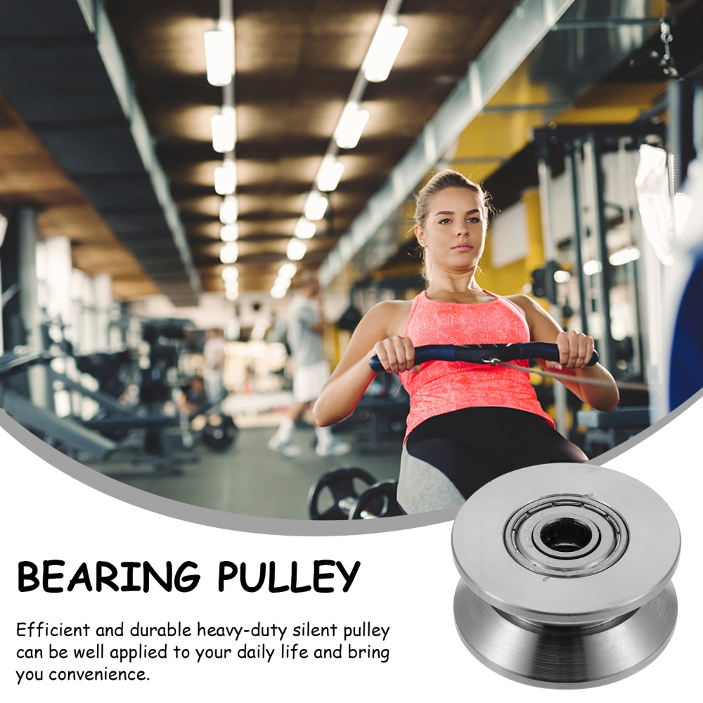 1pc Stainless Steel Single Wheel Bearing H-type Pulley Lifting U-type Pulley