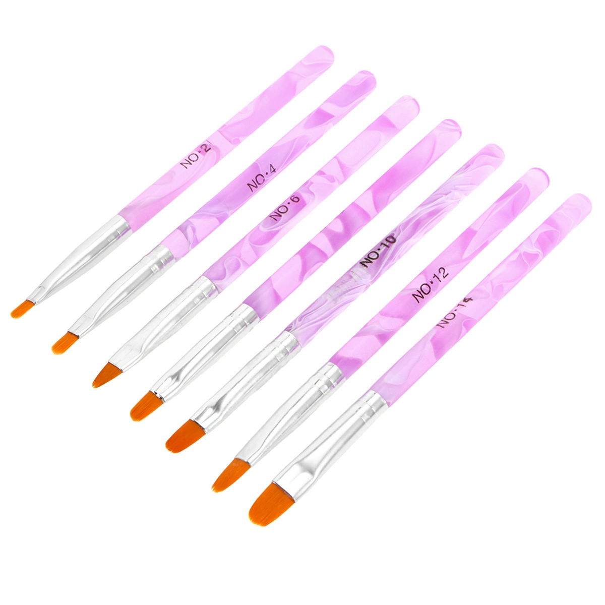 7pcs UV Gel Nail Brush Nail Art Tips Builder Brush Nail Painting Brush Pen Set