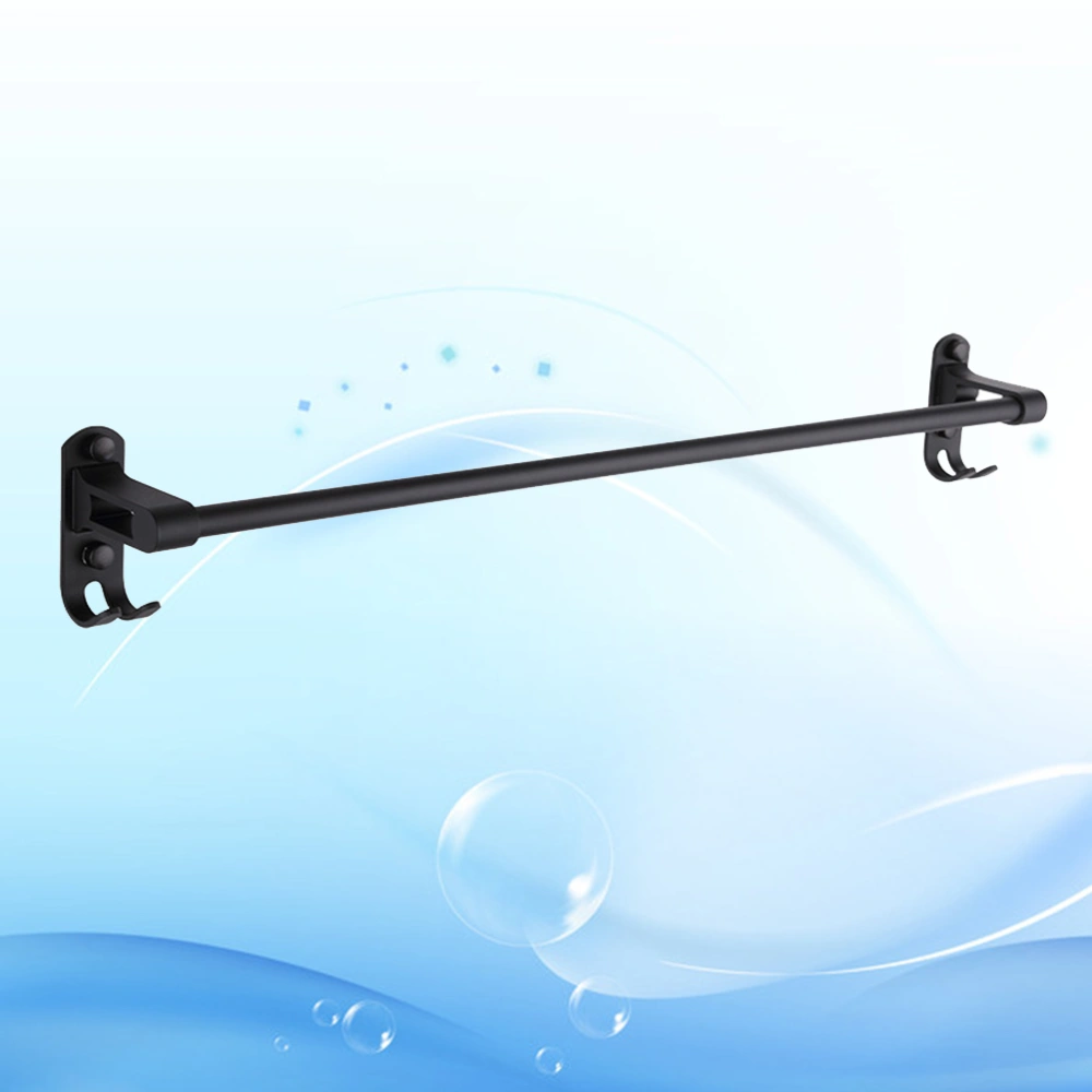 Black Space Aluminum Single Pole Towel Bar Wall-mounted Towel Rack Bathroom Hanger Towel Holder Household Supplies