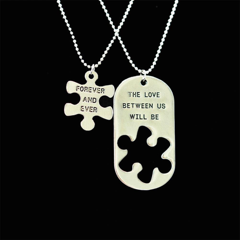 50cm Long Stainless Steel Couple Valentine Relationship Necklace for Lovers